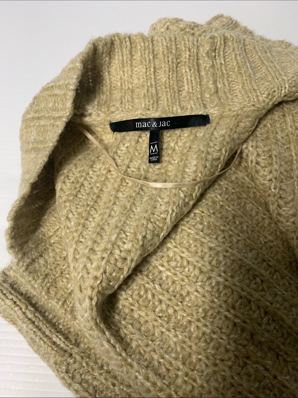 Mac & Jac Oatmeal Color Ribbed Open-Front Cardigan - Picture 3 of 3